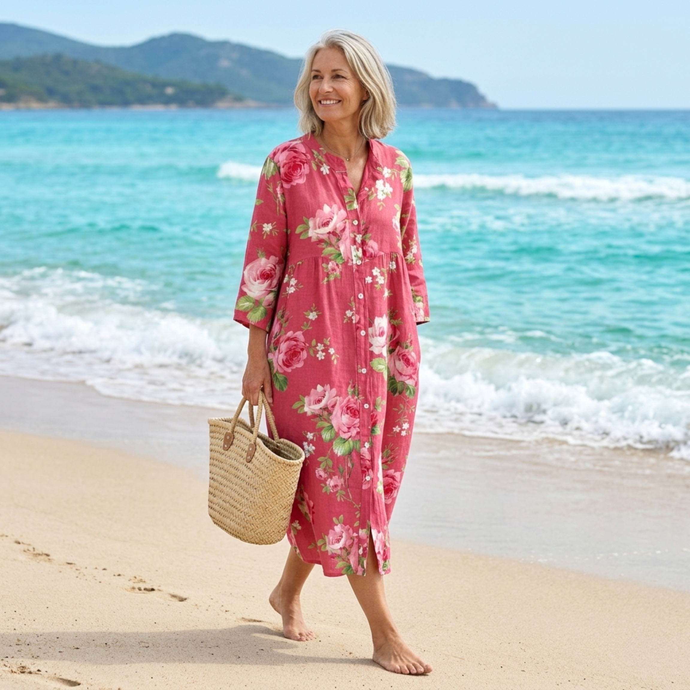 Mathilde | Vestido maxi floral artístico