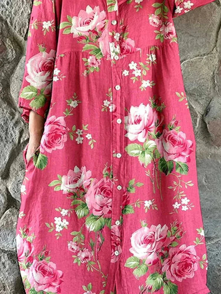 Mathilde | Vestido maxi floral artístico