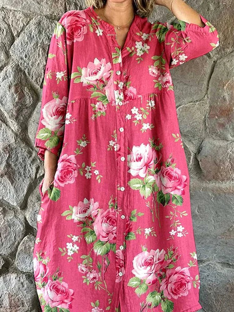 Mathilde | Vestido maxi floral artístico